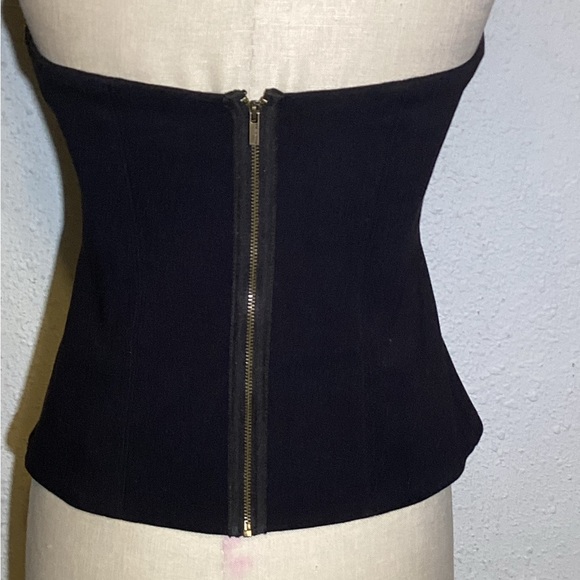 Bcbgmaxazria black satin ripon corset bustier top size medium - Picture 4 of 12